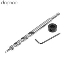 dophee 9.5mm Twist Step Drill Bit +Depth Stop Collar +Hex Wrench Hexagon Shank for Kreg Pocket Hole Jig Kit Power Tools 3/8 Inch 2024 - buy cheap
