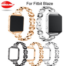 For Fitbit Blaze Bands Metal watch Bands With Rhinestone Stainless Steel Replacement Accessory Bracelet Silver Rose Gold Black 2024 - buy cheap