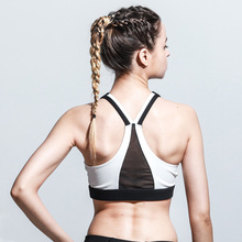 Mujeres Yoga sujetador deportes Bra acolchado de Fitness de alto impacto de las mujeres sujetador de Fitness y para correr entrenamiento sostén deporte mujeres Top de malla 2024 - compra barato