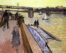 Christmas Gift The Trinquetoille Bridge by Vincent Van Gogh oil painting reproduction High quality Handmade 2024 - buy cheap