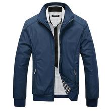 Мужская повседневная куртка, приталенная однотонная куртка с воротником «Мандарин» размера плюс, 4XL, 5XL 2024 - купить недорого