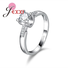 Anillo de boda de Plata de Ley 925 con Circonia cúbica blanca, anillo de compromiso de boda, para mujer, novia 2024 - compra barato