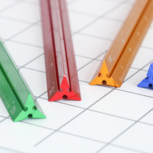 Mirui régua de medição de ferramentas, régua de escala pequena multifuncional triangular escolar de alumínio colorida com 15cm, suprimentos para escritório 2024 - compre barato