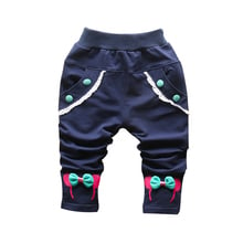 Calça infantil de algodão com laço, calça de primavera adorável com desenho animado para meninas de 0 a 3 anos, 1 peça, 2017 2024 - compre barato