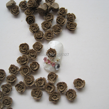 CF4-11 30pcs Cute Ceramic Brown Flower Shape Nail Art Decoration Outlooking 2024 - buy cheap