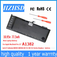10.95v 77.5Wh New Original A1382 Laptop Battery for APPLE MacBook Pro 15 A1286 2011 2012 SeriesMC723 MC721 2024 - buy cheap