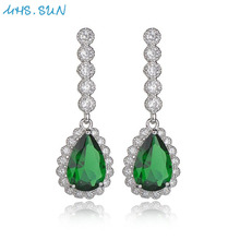 MHS.SUN Fashion women crystal zircon drop earrings bridal waterdrop design crystal dangle earrings wedding jewelry brincos gift 2024 - buy cheap