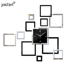 Relógio 3d com espelho ayclique, relógio de parede grande decorativo com movimento 2024 - compre barato