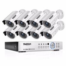 TMEZON 8CH CCTV система 8 шт 720P наружная Всепогодная камера безопасности 8CH 1080P DVR Комплект ночного видения система видеонаблюдения 2024 - купить недорого