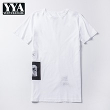Camisetas blancas y negras para hombre, 100% algodón, cuello redondo, manga corta, ajustadas, cómodas, Tops, primavera 2021 2024 - compra barato
