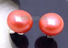 SALE 8-8.5mm Light Red flat Natural Freshwater High Quality Pearl Earring Silver S925 Stud-ear375 wholesale/retail Free shipping 2024 - купить недорого