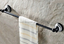 Toalheiro de parede nba057, suporte retrô de toalha em latão esfregado com óleo preto, acessórios de banheiro 2024 - compre barato