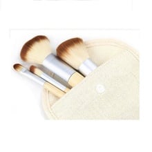 Professional Soft Cosmetic Makeup Brush Set Kit + Pouch Bag Case Woman's 4 Pcs Make Up Tools Pincel Maquiagem 2024 - buy cheap