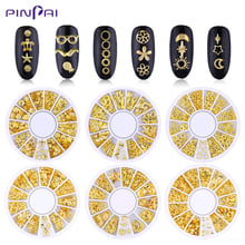 17 Styles Star Moon Animals Heart Gold Mixed Metal Frames 3D Hollow Nail Art Decoration Rivet DIY Manicure Nail Sticker Decal 2024 - buy cheap