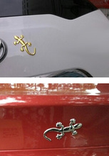 rete 3D gecko slivery golden metal car sticker auto parts automobile accessory 2024 - buy cheap