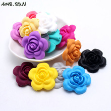 MHS.SUN 5Pcs/lot Flower Silicone Beads Food Grade Loose Silicone Beads For Baby Chewable Teether Nursing Jewelry DIY Making 2024 - buy cheap