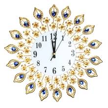 Luxury Diamond Peacock Large Wall Clocks Metal Living room Creative Fashion Silent Wall Watch Unique Gift Home Decor Wall Clock 2024 - buy cheap