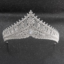 Corona de Tiara real para mujer, accesorios de joyería para el cabello para baile de graduación, Circonia cúbica, Zirconia, circonita, cristales altos, CH10239 2024 - compra barato