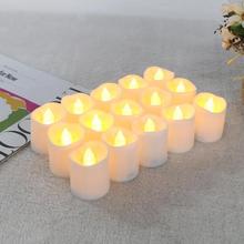 Bombilla de luz parpadeante LED tipo vela, vela falsa sin llama, decoración para celebración de boda, luces nocturnas, 12 Uds. 2024 - compra barato