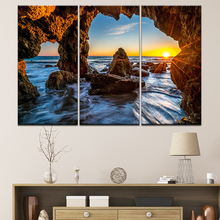 Canvas Painting landscape Malibu USA Sea scenery 3 Pieces Wall Art Painting Modular Wallpapers Poster Print Home Decor 2024 - buy cheap