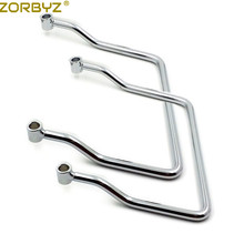 ZORBYZ Motorcycle Chrome 22cm Saddle bag Support Bar Bars Mount Bracket For Yamaha VN VT VTX Suzuki Custom 2024 - buy cheap