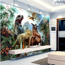 Beibehang pintura personalizada para parede arte fotos fundo fotografia quarto anáglifo dinossauros embutidos papel de parede 3d 2024 - compre barato