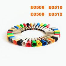 E0506 e0508 terminais isolados da extremidade do cabo do tubo terminais de fio do conector de cabo de 0.5mm terminais de fio de isolamento conector de fio de friso e0510 e0512 2024 - compre barato