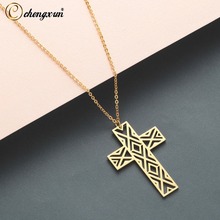 CHENGXUN Simple Cross Stainless Steel Mental for Women Men Religious Necklace Jewelry Unique Best  2024 - buy cheap