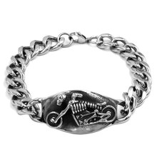 Grim Reaper Skull Ride Motorcycle Biker Bracelet Stainless Steel Jewelry Skull Motor Biker Mens Boys Bracelet Wholesale SJB0353 2024 - buy cheap