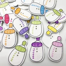 25/50 pcs Lovely baby 2 Holes Bottle Sewing Wooden Buttons Random Mixed Decorative Buttons Flatback Scrapbooking Making WB607 2024 - buy cheap