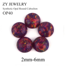Cabochão redondo de 1.5mm ~ 10mm, fundo plano solto op39 roxo com contas de opala de fogo em joias 2024 - compre barato