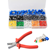 800Pcs Cable Wire Connector Crimping Terminal +1PC Hand Ferrule Crimper Plier Crimp Tool Kit Set 2024 - buy cheap