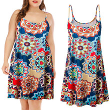 Summer Women Casual Dress O-Neck Printed Sleeveless Dresses Plus Size Solid Casual 2019 Above Knee Mini Dress Party Dress #628 2024 - buy cheap