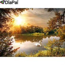 DIAPAI 5D DIY Diamond Painting 100% Full Square/Round Drill "Tree goose sunset" Diamond Embroidery Cross Stitch 3D Decor A24072 2024 - buy cheap