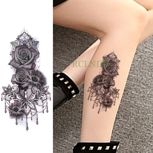 Pegatina de tatuaje temporal a prueba de agua para hombre y mujer, tatuaje falso de flor de crisantemo rosa, tatuaje Flash, mano, brazo, pecho, Tato 2024 - compra barato