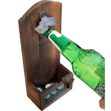 creative wood box Vintage Cast Iron Wall Mounted Beer Bottle Opener Beer Wall Hanging Can Opener wrench for Bar 2024 - buy cheap