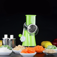 Manual  Round Mandoline Vegetable Slicer Cutter Tabletop Drum Onion Potato Carrot Grater With 3 Chopper Blades Kitchen Gadgets 2024 - buy cheap