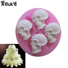 3D Skull Head Chocolate Molds Embossed Silicone Cake Mold Biscuits Fondant Mould DIY Baking Decorating Tools Cookies Moulds 2024 - buy cheap