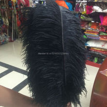 New 10 PCS beautiful natural black ostrich feathers wholesale 60 to 65 cm / 24 to 26 inches decorative feather 2024 - buy cheap