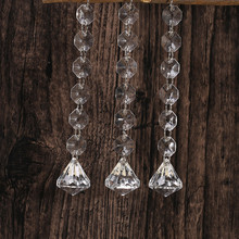 6 восьмиугольных бусин акриловый кристалл прозрачный бисер Подвески-гирлянды для люстры украшения свадебной вечеринки 2024 - купить недорого