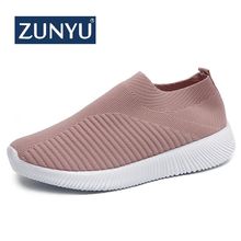 ZUNYU-zapatillas de deporte transpirables para mujer, zapatos planos de fondo suave blanco, informales, Krasovki, 2020 2024 - compra barato