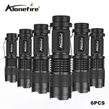 ALONEFIRE sk68 Zoom Cree xpe q5 led Zaklamp фонарик Фонарь военный тактический фонарь для кемпинга Ночной свет linterna AA 14500 батарея 2024 - купить недорого