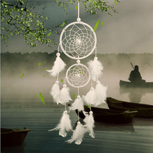 Handmade Girl Heart Indian Dream Catcher Net with Feathers Wall Car Hanging Decoration Ornament White Dreamcatcher Room Decor 2024 - buy cheap