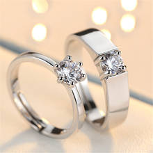 MISANANRYNE новые ювелирные изделия с кристаллами регулируемые парные кольца обещания серебряного цвета классические обручальные кольца для мужчин и женщин 2024 - купить недорого