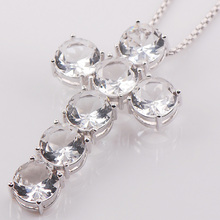 Huge Cross White Crystal Zircon 925 Sterling Silver Fashion Jewelry Pendant TE418 2024 - buy cheap