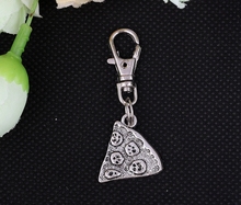 Colgante Vintage de plata con forma de Pizza, broche de langosta, llavero para las llaves del coche, bolso, llavero, bolso, accesorios de regalo, Y131 2024 - compra barato