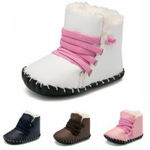 New Winter Baby boots Cute girls Boys booties Super Keep Warm Plush Hard sole Anti-slip Infant Toddler shoes 0-18 M 2024 - buy cheap