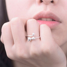 Anéis de gato para mulheres jóias bonito dedo ajustável aberto anéis para festa de aniversário presente 2024 - compre barato