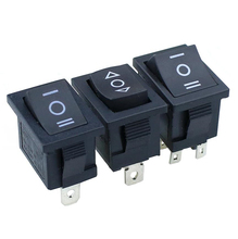 KCD1 Мини Черный 3 Pin / 6 pin On/Off/On Rocker Switch AC 6A/250V10A/125V 1 шт. 2024 - купить недорого