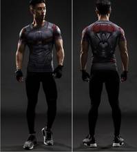 Летняя мужская футболка с 3D-принтом Marvel Comic, Мстители, Супермен, компрессионная Мужская футболка с коротким рукавом, футболка для фитнеса, Облегающая рубашка, топы 2024 - купить недорого